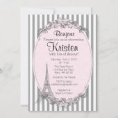 Paris Chic Einladung zur Dusche (Vorderseite)