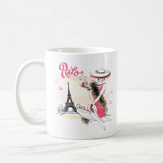 Paris Chic Modern modische Frau Kaffeetasse (Links)