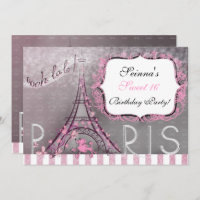 Paris Chic Sparkle Eiffel Tower Party Sweet 16