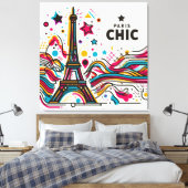 Paris Chic Vibes #2 Leinwanddruck (Insitu (Schlafzimmer))