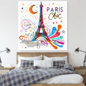 Paris Chic Vibes #3 Leinwanddruck (Insitu (Schlafzimmer))