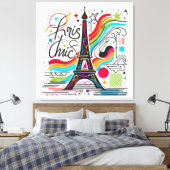 Paris Chic Vibes #4 Leinwanddruck (Insitu (Schlafzimmer))