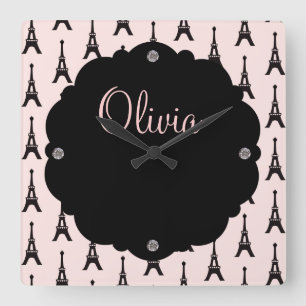Paris Chic Wall Clock Quadratische Wanduhr