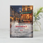 Paris Christmas Art Einladung (Stehend Vorderseite)