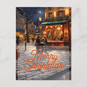 Paris Christmas Art Postkarte