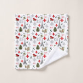 Paris Christmas Eiffel Tower Weißes Badezimmer Han Badhandtuch Set (Waschlappen)