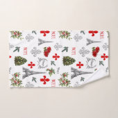 Paris Christmas Eiffel Tower Weißes Badezimmer Han Badhandtuch Set (Handtuch)