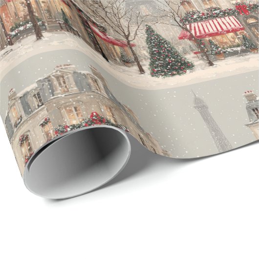 Paris Christmas Geschenkpapier (Rolleneckpunkt)
