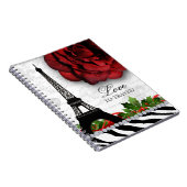 Paris Christmas Travel Journal Eiffel Tower Rose Notizblock (Rechte Seite)