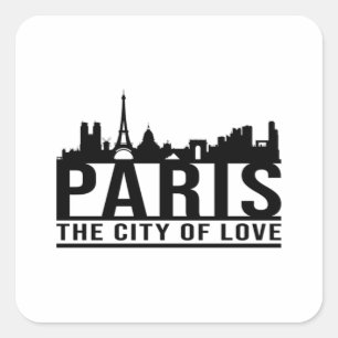 Paris City City City City Skyline Geschenk Idee Quadratischer Aufkleber