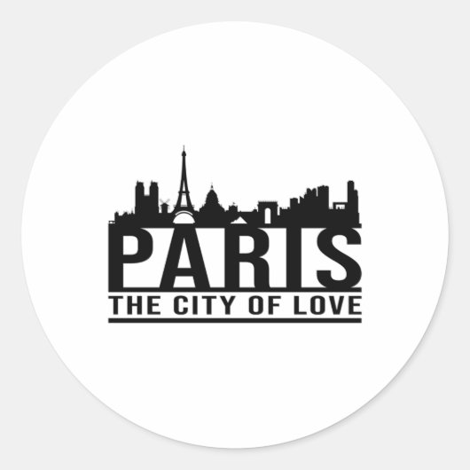 Paris City City City City Skyline Geschenk Idee Runder Aufkleber (Vorderseite)