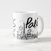 Paris City Doodle Jumbo-Tasse (Vorderseite Rechts)