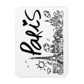 Paris City Doodle Magnet (Vertikal)