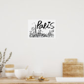 Paris City Doodle Poster (Küche)