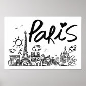 Paris City Doodle Poster (Vorne)
