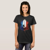 Paris City Illustration With Eiffel Tower French F T-Shirt (Vorne ganz)