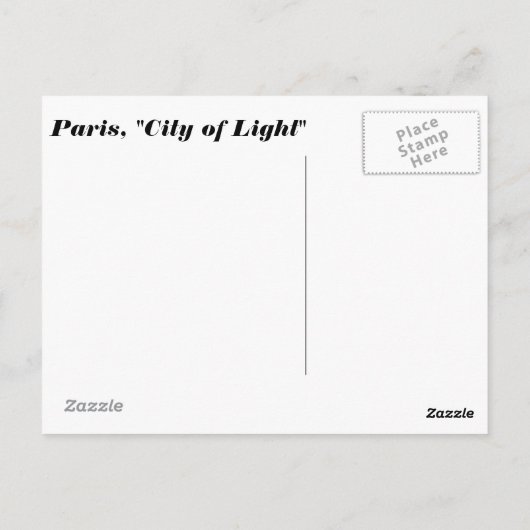 Paris City of Light Eiffel Tower Französische Post Postkarte (Rückseite)