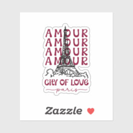 Paris City of Love – Eiffel Tower Travel Souvenir Aufkleber