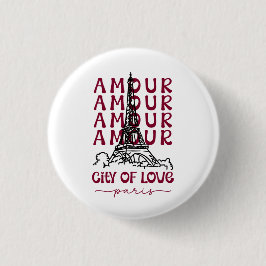 Paris City of Love – Eiffel Tower Travel Souvenir Button