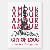 Paris City of Love – Eiffel Tower Travel Souvenir Magnet (Vorderseite)