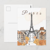 Paris City Postkarte (Vorne/Hinten)