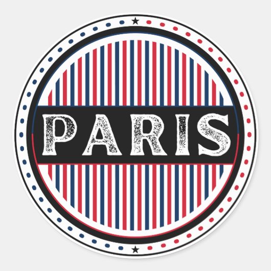 Paris City Pride Emblem – French Identity Runder Aufkleber (Vorderseite)