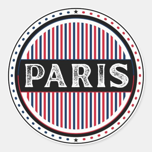 Paris City Pride Emblem – French Identity Runder Aufkleber (Vorderseite)