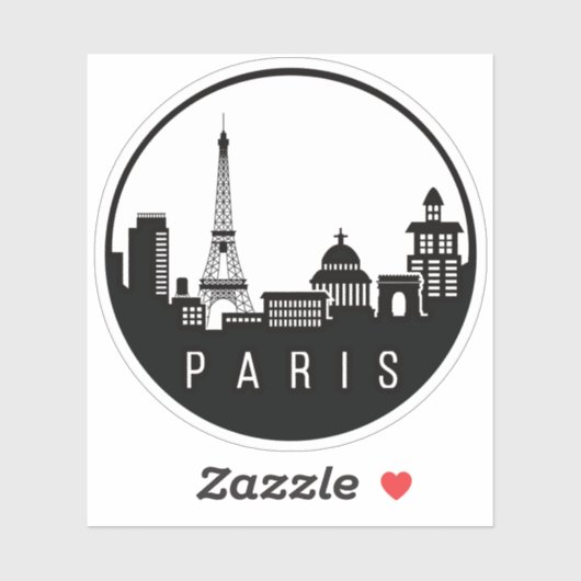 Paris City Skyline Aufkleber (Blatt)