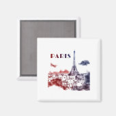 Paris City Skyline Eifel Tower Travel Frankreich Magnet (Vorderseite/Rückseite)