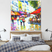 Paris City Street Scene Leinwanddruck (Insitu (Schlafzimmer))