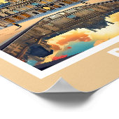 Paris Cityscape - Iconic Sehenswürdigkeiten Poster (Ecke)