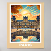 Paris Cityscape - Iconic Sehenswürdigkeiten Poster (Vorne)