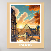 Paris Cityscape - Iconic Sehenswürdigkeiten Poster (Vorne)