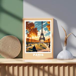 Paris Cityscape - Iconic Sehenswürdigkeiten Poster