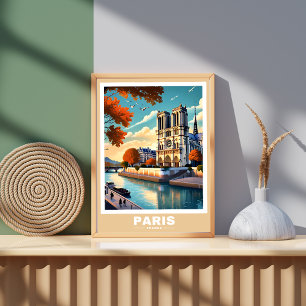 Paris Cityscape - Iconic Sehenswürdigkeiten Poster