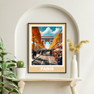Paris Cityscape - Iconic Sehenswürdigkeiten Poster