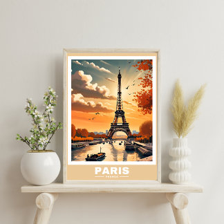 Paris Cityscape - Iconic Sehenswürdigkeiten Poster