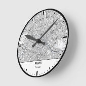 Paris Clock City Line Art Runde Wanduhr (Winkel)