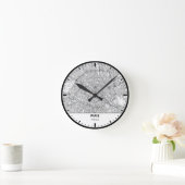 Paris Clock City Line Art Runde Wanduhr (Zuhause)