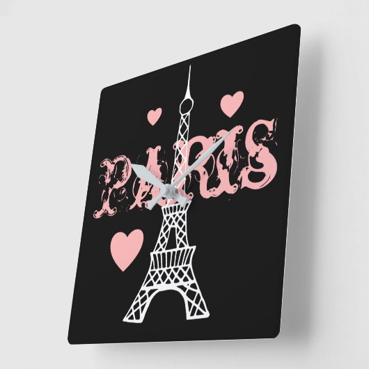 Paris Clock Quadratische Wanduhr (Winkel)