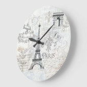 Paris Collage Art Clock Große Wanduhr (Winkel)