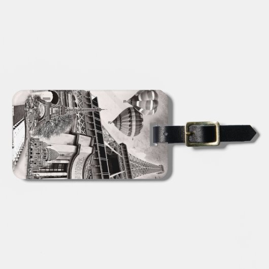 Paris Collage Gepäckanhänger (Vorderseite horizontal)