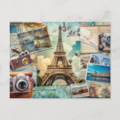 Paris Collage Postcard Postkarte (Vorderseite)