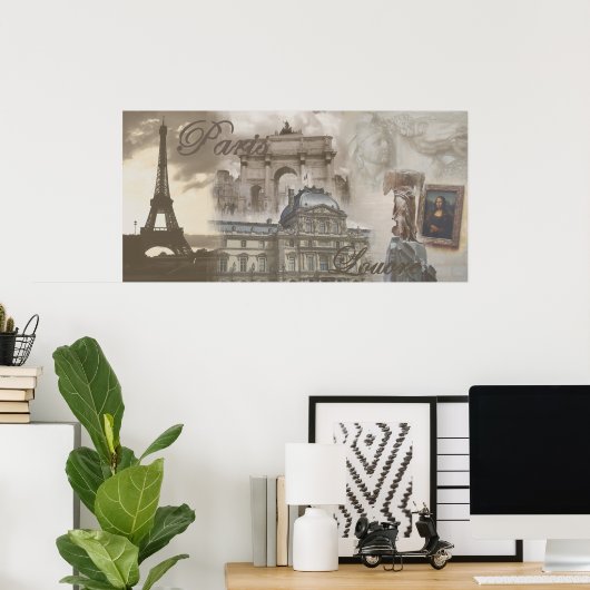 Paris Collage Poster (Heimbüro)
