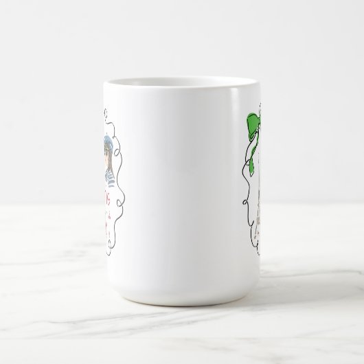 Paris Coquette Eiffel Tower Café Green Bow Frame Kaffeetasse (Mittel)