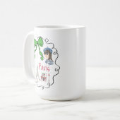 Paris Coquette Eiffel Tower Café Green Bow Frame Kaffeetasse (Vorderseite Links)