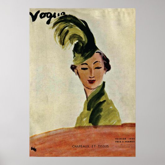 Paris Cover ~ Hüte und Stoffe 1935 Poster (Vorne)