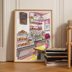 Paris Croissant Druck Frühstück Druck Küche Poster