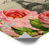 Paris Crow Globe Französische Postkarte Rose Print Poster (Ecke)