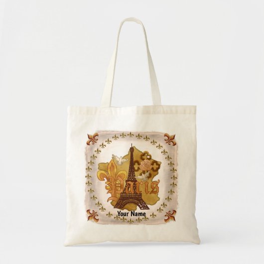 Paris custom name Tote Bag Tragetasche (Vorne)